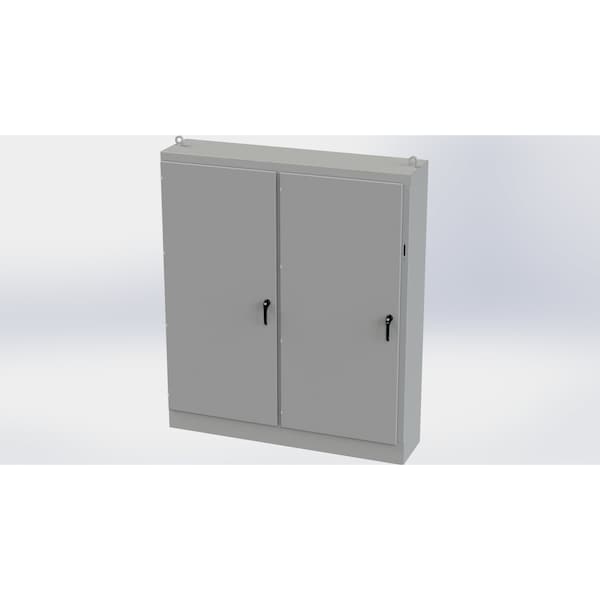 3 Point Latch with Coinproof/Padlock Handle Electrical Enclosures, 90 in H, 18 in D, 77-3/4 in W